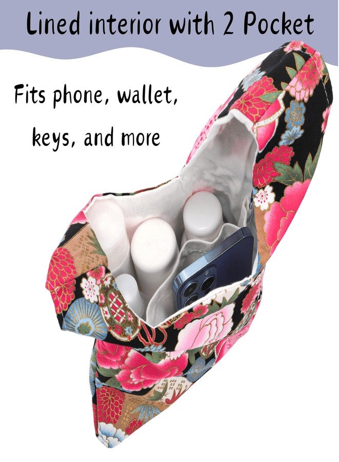 Youeon 4 Pcs Japanese Knot Bags, Portable Canvas Wristlet Pouches, Traditional Kimono Style Gift Bags, Small Handbags for Women, Travel, Party, Festivals & Everyday Use - Image 5