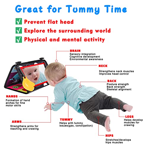Basytodio Baby Mirror Tummy Time Toys 06 Months with Crinkle Cloth Books Infant High Contrast Newborn Sensory Black and White Toy for 03 4 5 6 Months Must Haves Babies 36 612 Month Boy Girl Shower Gifts - Image 5