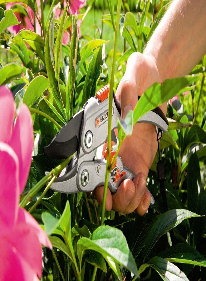 GARDENA (8798) SmartCut Ratchet Pruners: Heavy Duty Pruners with Anvil Cutting Edge for Thicker and Dry Wood up to 1" Diameter, Two Handle Positions, with Ratchet Mechanism and Aluminium Handles - Image 5