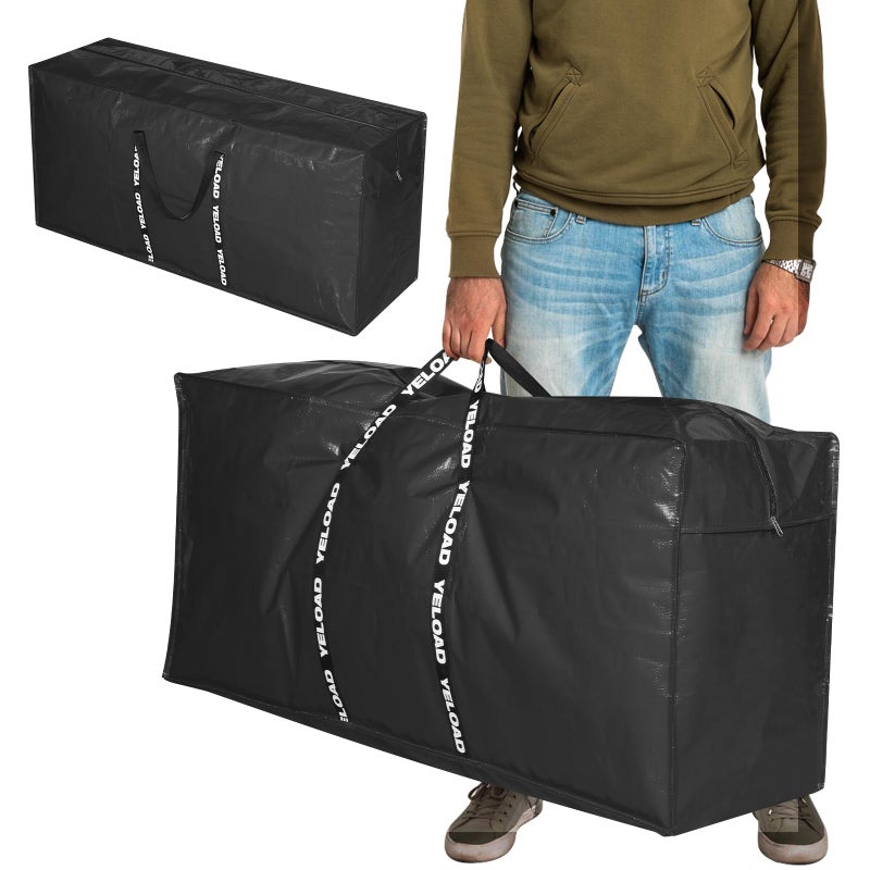 yeload 66 Gallon Extra Large Storage Bags 2 Pack Black XXL Heavy Duty Waterproof Moving Tote Bags for College Dorm Travel Clothes Bedding Foldable Zippered Duffle with Handles - Image 2