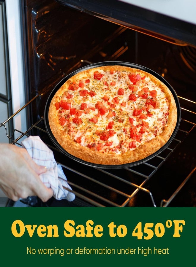 إي-فار طقم صواني بيتزا من إي-فار مقاس 12 بوصة (قطعتان)، صينية بيتزا غير لاصقة، صينية خبز دائرية معدنية للفرن، متينة وذات قلب من الفولاذ المقاوم للصدأ - Image 4