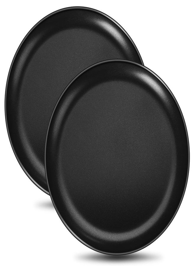 إي-فار طقم صواني بيتزا من إي-فار مقاس 12 بوصة (قطعتان)، صينية بيتزا غير لاصقة، صينية خبز دائرية معدنية للفرن، متينة وذات قلب من الفولاذ المقاوم للصدأ - Image 1