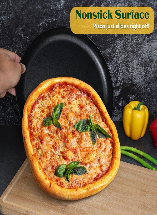 إي-فار طقم صواني بيتزا من إي-فار مقاس 12 بوصة (قطعتان)، صينية بيتزا غير لاصقة، صينية خبز دائرية معدنية للفرن، متينة وذات قلب من الفولاذ المقاوم للصدأ - Image 5