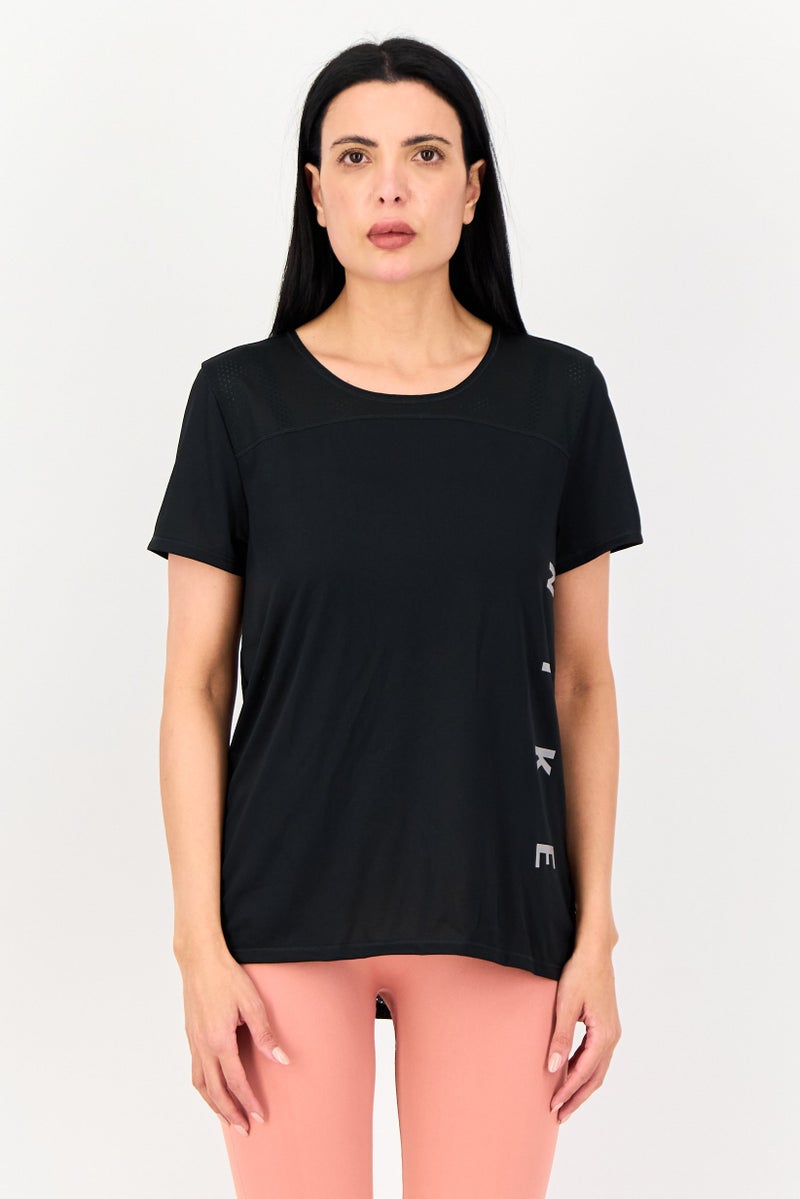 Nike Women Sportswear Fit Short Sleeve Running T-shirt, Black - Image 1