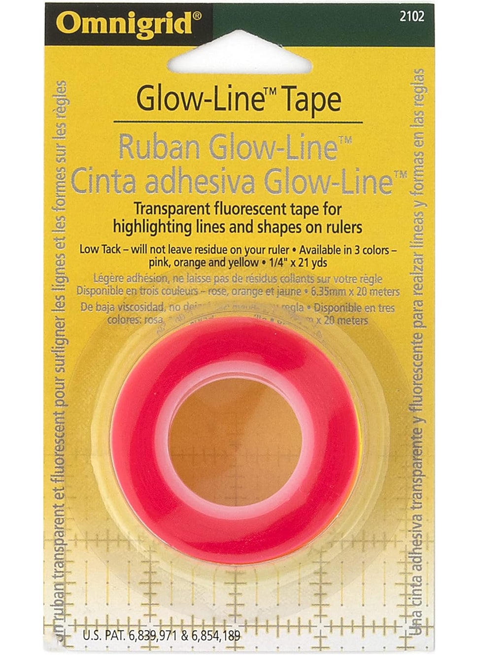 Omnigrid Omnigrid 2102 Glow Line Tape PinkOrangeYellow  - Image 1