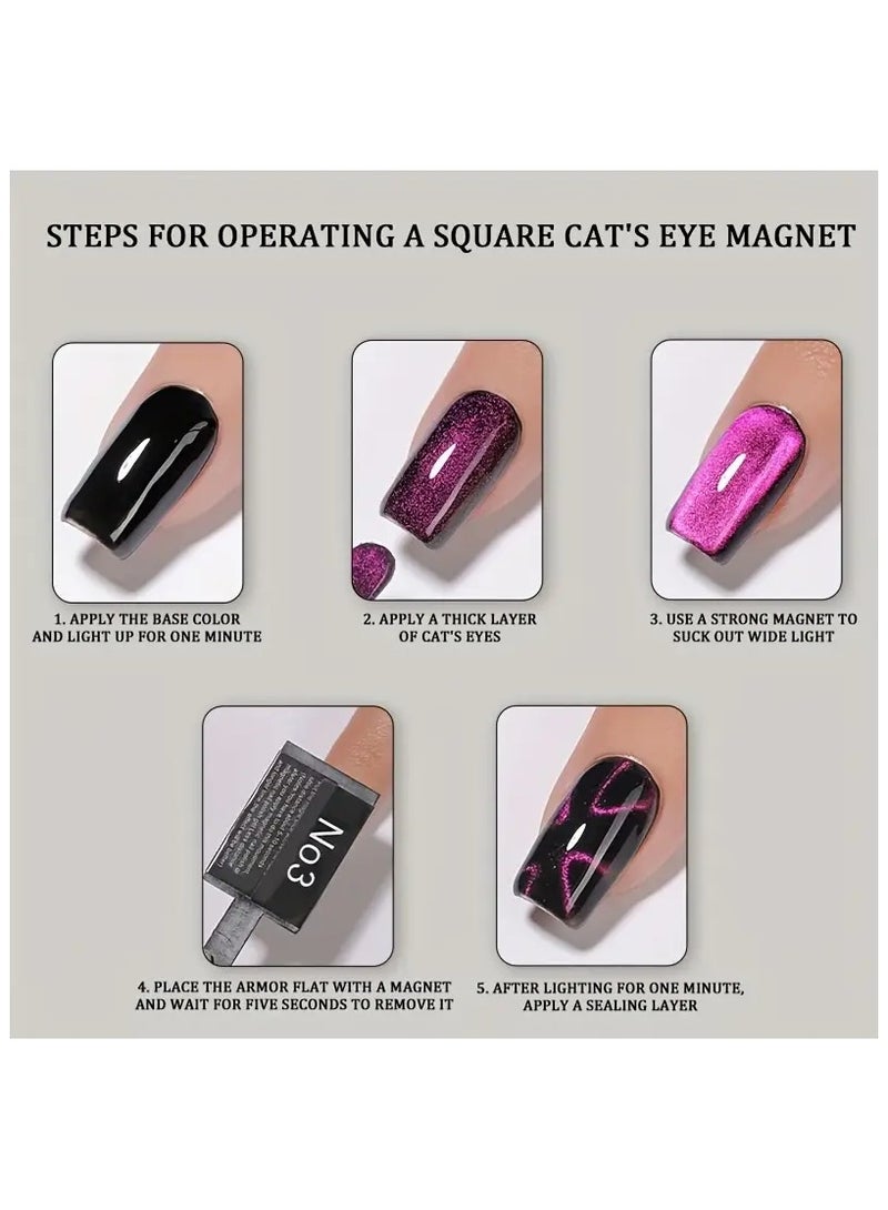 5-Piece Nail Magnet Set for Cat Eye Gel Polish, Professional Salon Quality Tools with Strong Magnetic Attraction, Heart & Wave Shaping Design Accessories Kit for Quick and Easy Nail Art. - Image 5