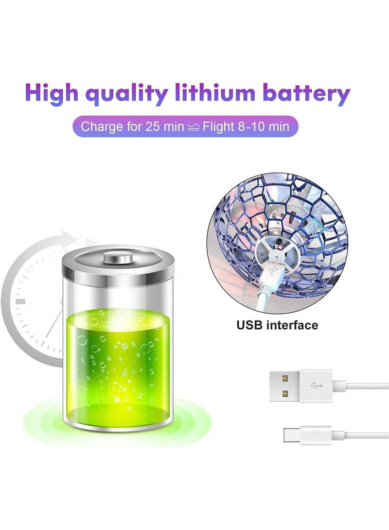 GT-Wheel Flying Ball Toy Hand Controlled 360° Rotating LED Boomerang Drone Ball for Kids & Adults USB Rechargeable Indoor/Outdoor Gift - Image 3