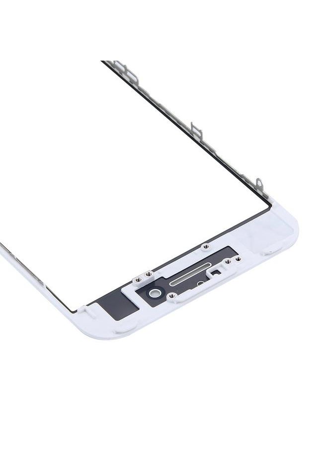 عدسة زجاجية خارجية بديلة للشاشة الأمامية مع إطار شاشة LCD الأمامية لهاتف iPhone 7 باللون الأبيض