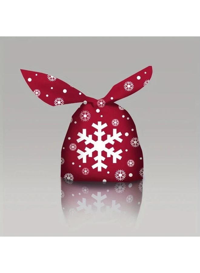 Snow Dance EVA Christmas Rabbit Cookie Bags With Rabbit Ears And Snowflake Design 50 Pieces - Image 1