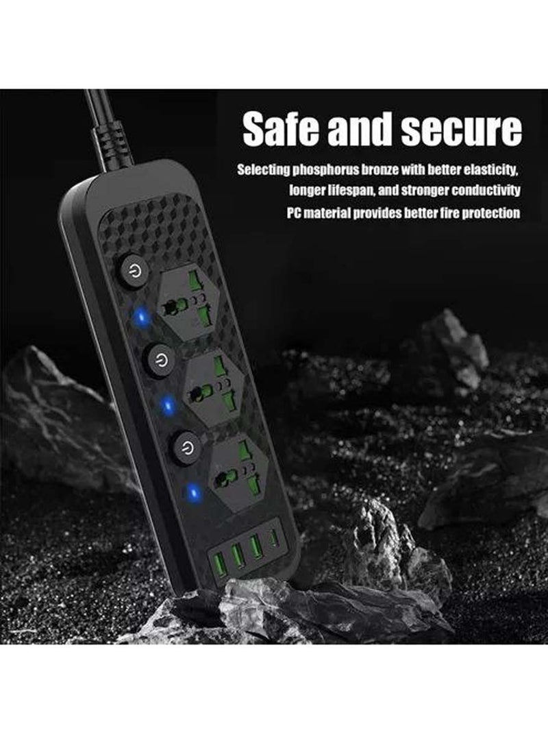 Standard plug smart home socket cus standard socket strip smart home socket with wire 16A power strip with multiple sockets 3 sockets 4 usb ports socket strip independent disjunctor dominate. - Image 5