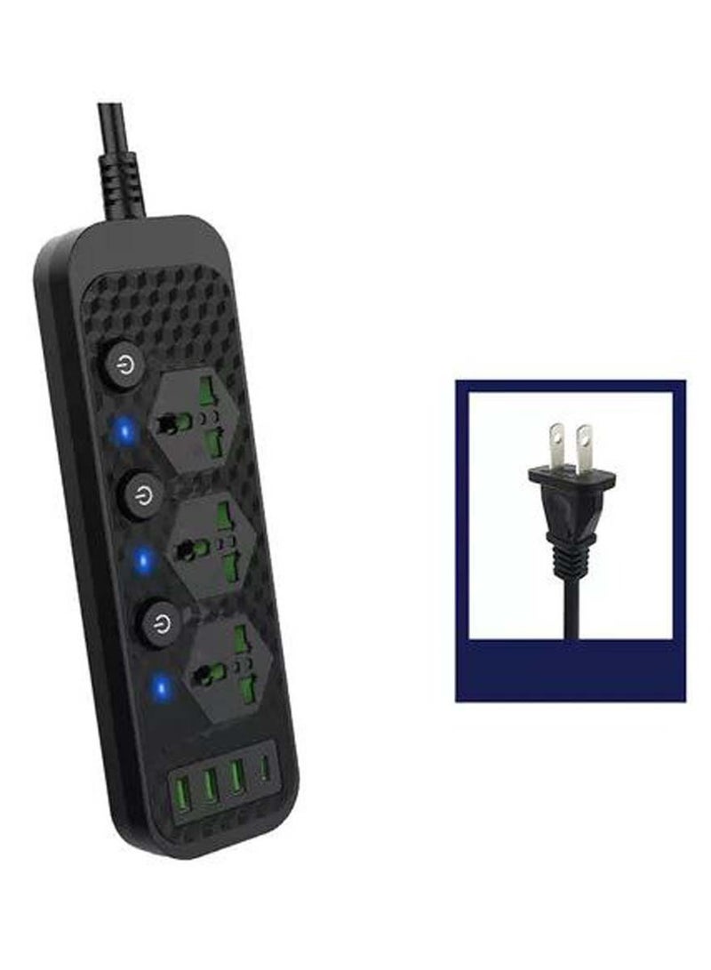 Standard plug smart home socket cus standard socket strip smart home socket with wire 16A power strip with multiple sockets 3 sockets 4 usb ports socket strip independent disjunctor dominate. - Image 1