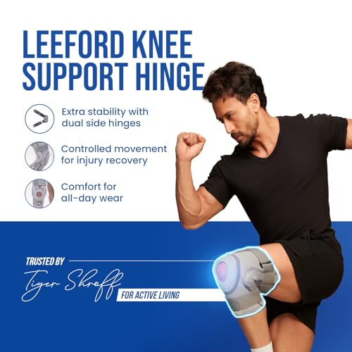 Leeford Ortho Hinged Knee Braces Support for Men and Women | Joint Stability Belt, Knee Pain Relief Patella Stabilizer (Neoprene) For Gym, Sports, Injury Recovery Size- L - Image 4