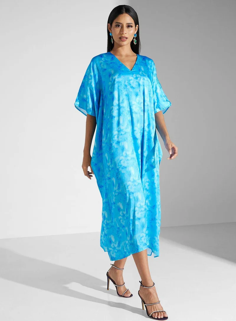 SINOIR V-Neck Cape Sleeve Kaftan