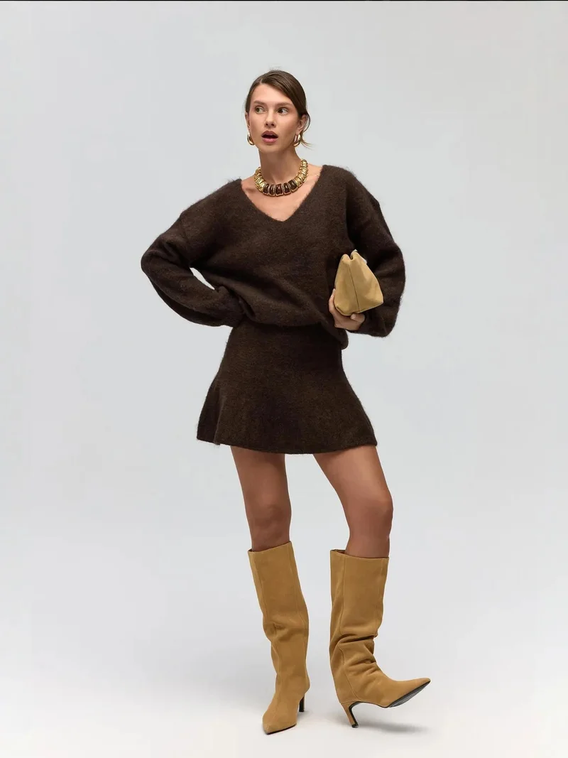 ماي كولكشن MAI STUDIOS Nordis Knitwear Frilly Mini Skirt