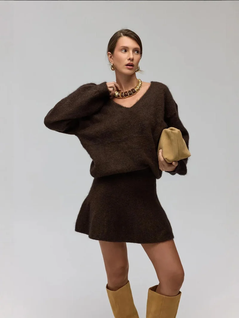 ماي كولكشن MAI STUDIOS Nordis Knitwear Frilly Mini Skirt