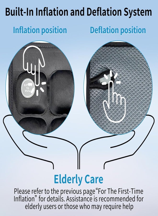 ANMSVI Air Inflatable Seat Cushion with Built-in Pump - Pressure Relief Wheelchair Cushion for Sciatica & Tailbone Pain - 441 lbs Capacity, Anti-Slip Pad for Car & Office Chair, 18x17 with Grey Cover - Image 4