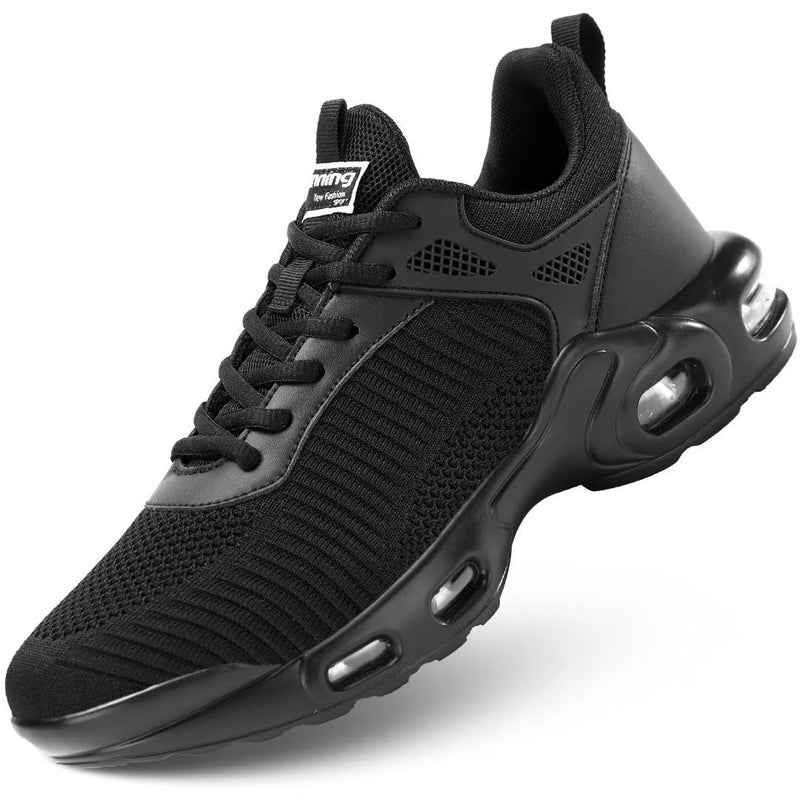 Kapsen Mens Low Top Walking Shoes Lightweight Breathable Non Slip Air Running Shoes Comfortable Fashion Sneakers Workout Casual Black - Image 1