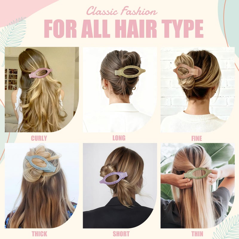USDNICE Flat Hair Clips for Women - 6 PCS French Flat Claw Clips Medium Hair Clips for Girls Large Hair Claw Clips for Thick or Thin Hair Strong Hold No Slip Hair Accessories for women (Ice Cream) - Image 4