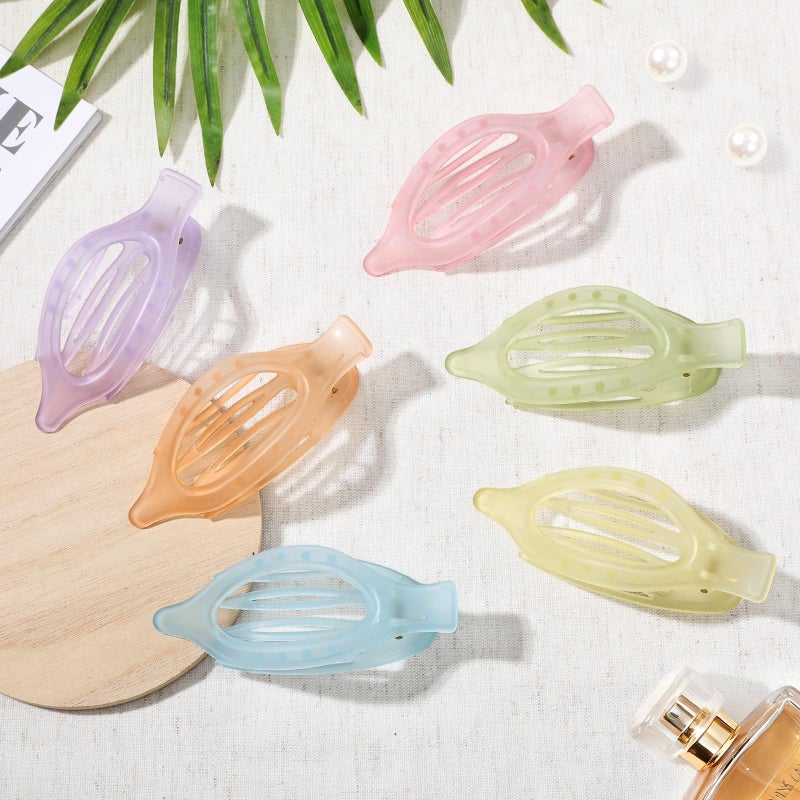USDNICE Flat Hair Clips for Women - 6 PCS French Flat Claw Clips Medium Hair Clips for Girls Large Hair Claw Clips for Thick or Thin Hair Strong Hold No Slip Hair Accessories for women (Ice Cream) - Image 2