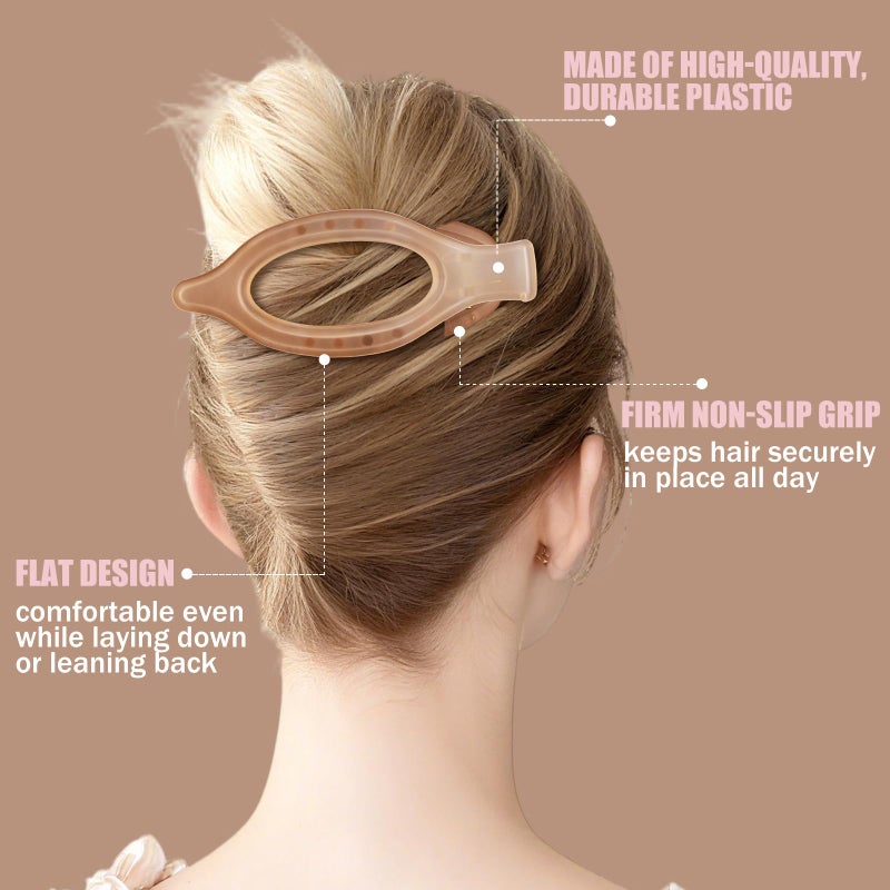 USDNICE Flat Hair Clips for Women - 6 PCS French Flat Claw Clips Medium Hair Clips for Girls Large Hair Claw Clips for Thick or Thin Hair Strong Hold No Slip Hair Accessories for women (Ice Cream) - Image 5