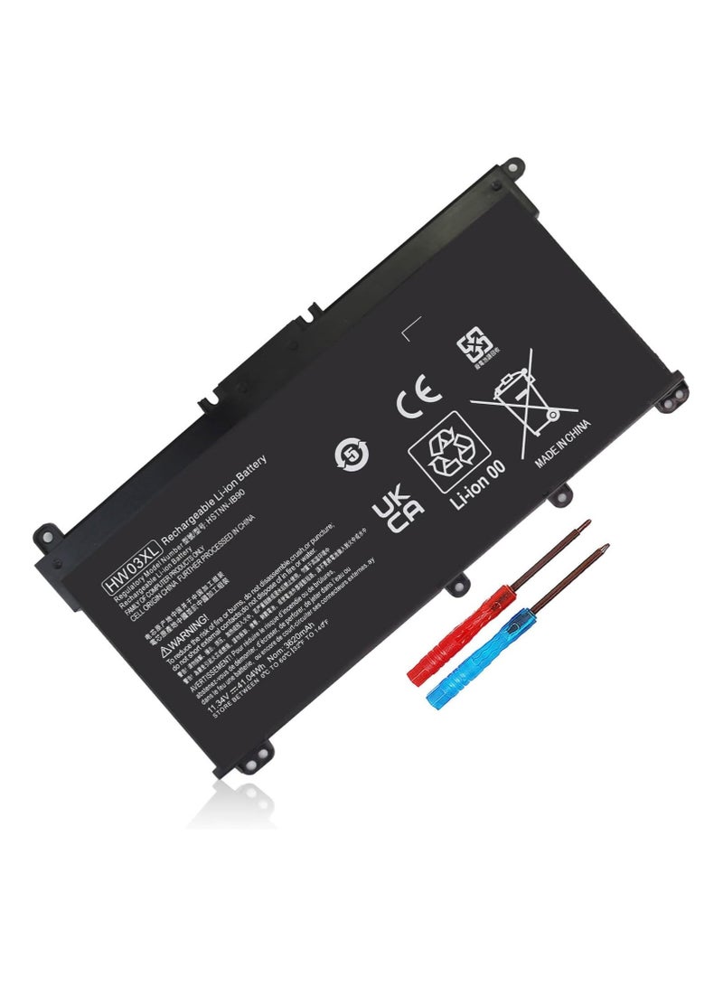 ماكس باور بطارية بديلة HW03XL HWO3XL L97300-005 لأجهزة HP Pavilion 15-eg0070wm 15-eh0050wm 15-eh0xxx 15-eg0xxx 17-cn0xxx Pavilion 15-EG 15-EH 15T-EG 15Z-EH 17-CN 17-CP 17T-CN - Image 1