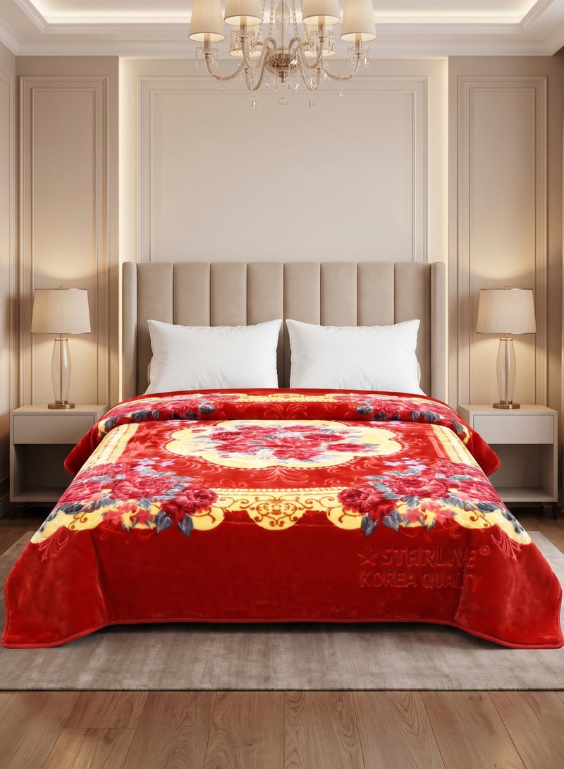 Stargold Korea Quality Plush Soft Warm Blanket 220x240cm 14lbs Bed Blanket 1ply Big Blanket Double Bed Winter Blanket Throw Bedding Set, SL-BL4411 - Image 1
