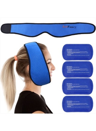 Face Ice Pack Wrap for TMJ, Wisdom Teeth, with 4 Reusable Hot Cold Therapy Gel Packs, Pain Relief for Chin, Head, Oral and Facial Surgery, Dental Implants, Blue - pzsku/Z75636A300880046E01D0Z/45/_/1715647302/81d30943-cba9-4fd0-a49a-294384e826d9
