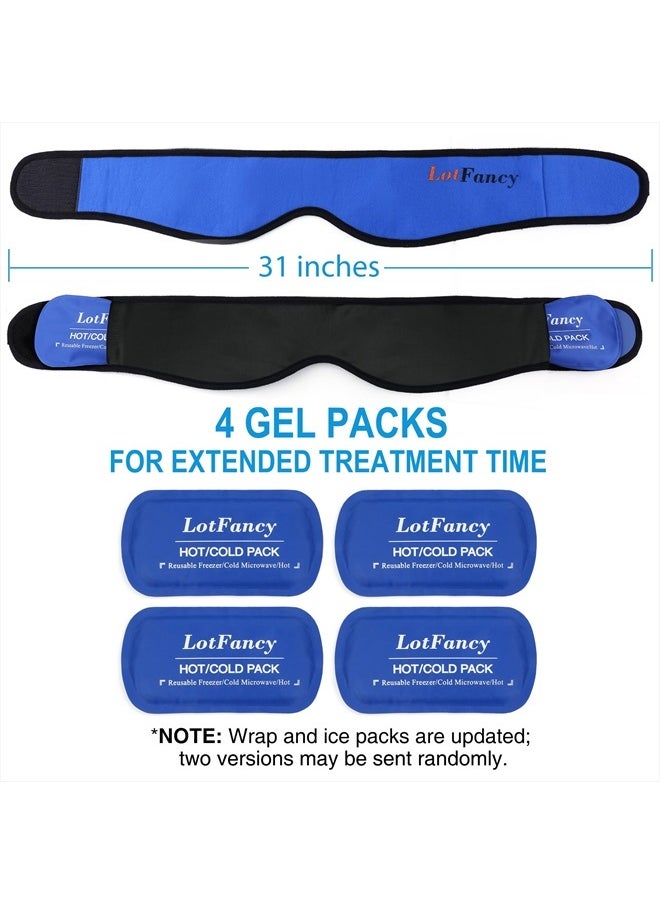 LotFancy Face Ice Pack Wrap for TMJ, Wisdom Teeth, with 4 Reusable Hot Cold Therapy Gel Packs, Pain Relief for Chin, Head, Oral and Facial Surgery, Dental Implants, Blue  - Image 4