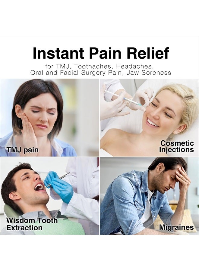 Face Ice Pack Wrap for TMJ, Wisdom Teeth, with 4 Reusable Hot Cold Therapy Gel Packs, Pain Relief for Chin, Head, Oral and Facial Surgery, Dental Implants, Blue