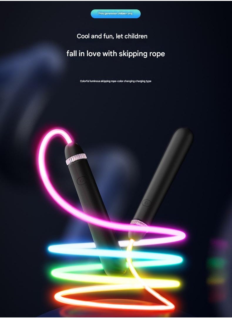 Generic Children's Lluminous Skipping Rope Luminous Toy Rechargeable Color Changing Primary School Students Beginners Kindergarten Fitness Equipment  - Image 2