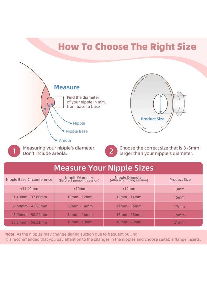LOTBILL Flange Insert 13/15/17/19/21mm 10PCS Compatible with Momcozy S12 Pro/S9 Pro/S12/S9/Medela/Spectra etc Wearable Breast Pump 24mm Flange/Shield, Reduce 24mm Tunnel Down to Correct Size - Image 5
