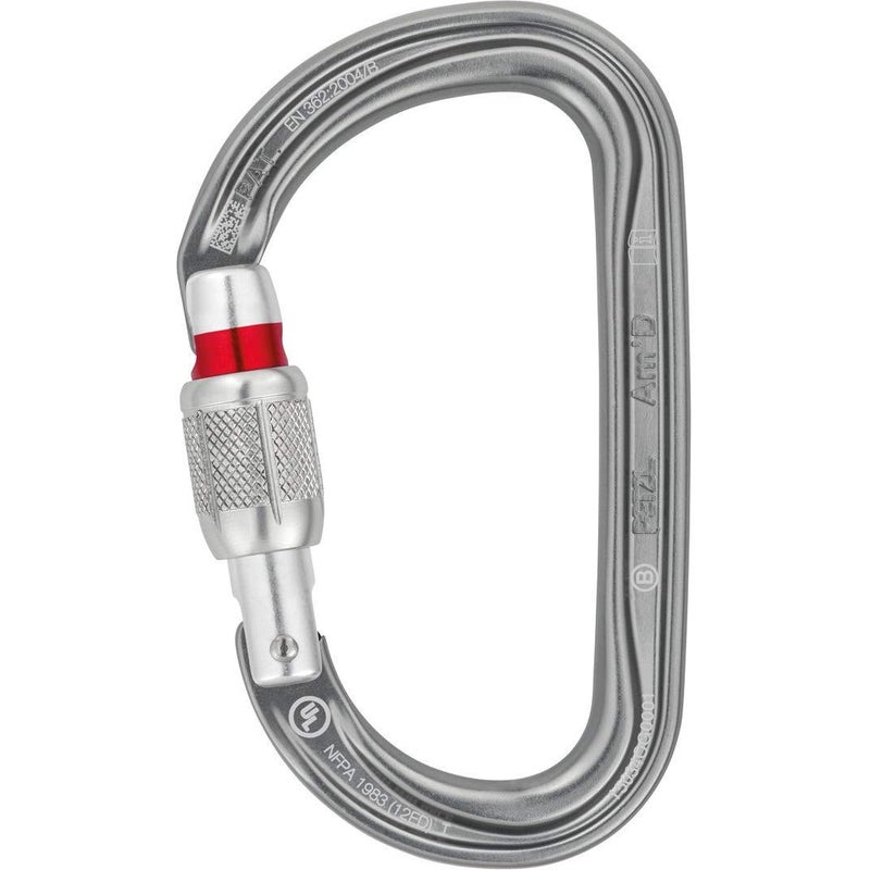 Petzl, Am'D Screw-Lock Carabiner, D-Shaped Locking Carabiner for attaching Devices to a Harness - Image 1