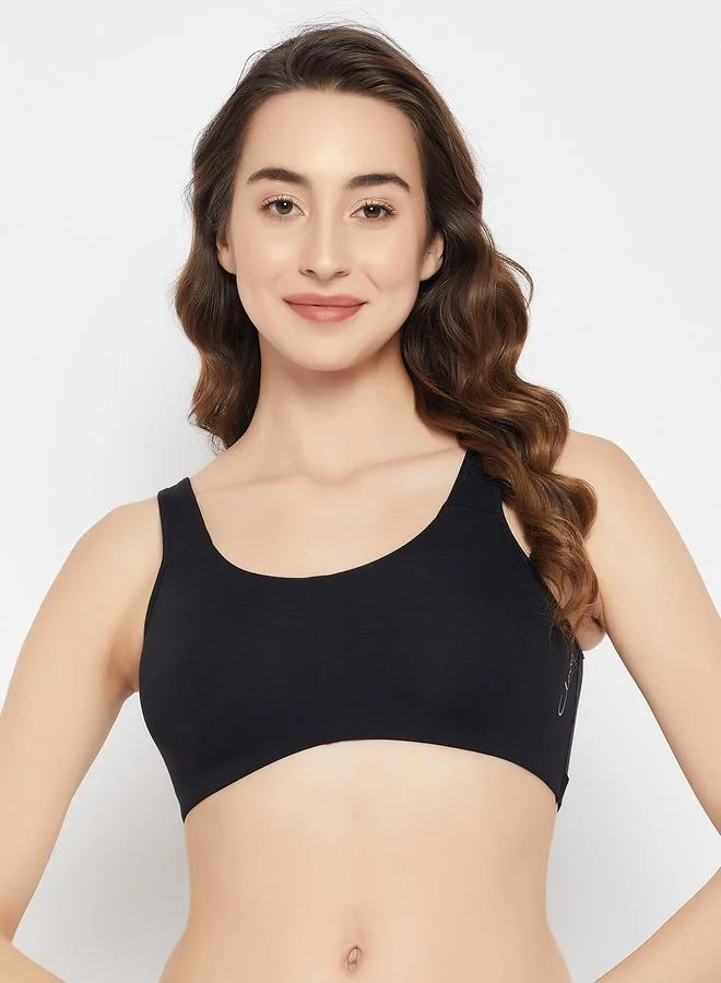 Clovia Black Non-Padded Non-Wired Full Coverage Everyday T-Shirt Bra
