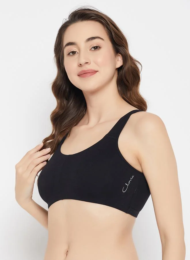 Clovia Black Non-Padded Non-Wired Full Coverage Everyday T-Shirt Bra