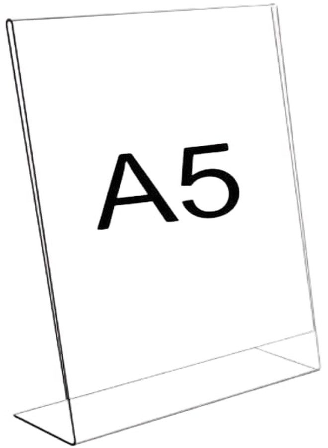 Sehgal Store A5 Acrylic Tent Card Holder Clear Acrylic Display Stand - Ideal for Photo Frames, Posters, and Art Prints - Sleek, Sturdy, and Versatile (3MM, Cell Cast) Pack Of 1