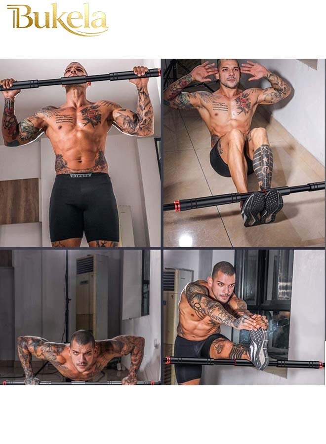 كيلا قضيب سحب قابل للتعديل معلق على الباب بدون مسامير ومقابض مريحة للصالة الرياضية المنزلية واللياقة البدنية وبناء العضلات - Image 2