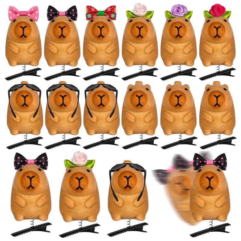 JMZYJZH 12 Pcs Capybara Hair Clips, Cute Capybara Clip for Hair, Festival Rave Sprouts for Womens Party Props Gift - Image 1