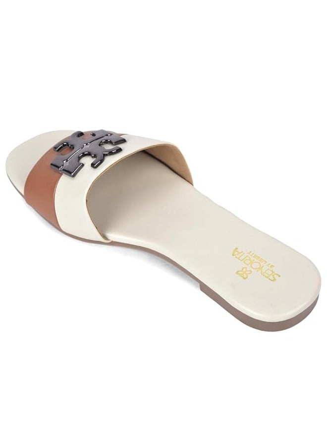 Liberty Senorita STY-172E Women's Flat Slippers  Cream – Stylish Fashion Sandals for Women – Cushioned Comfort Insole – Lightweight Slip On Casual Footwear – Daily Wear Office Party Summer Use - Image 4