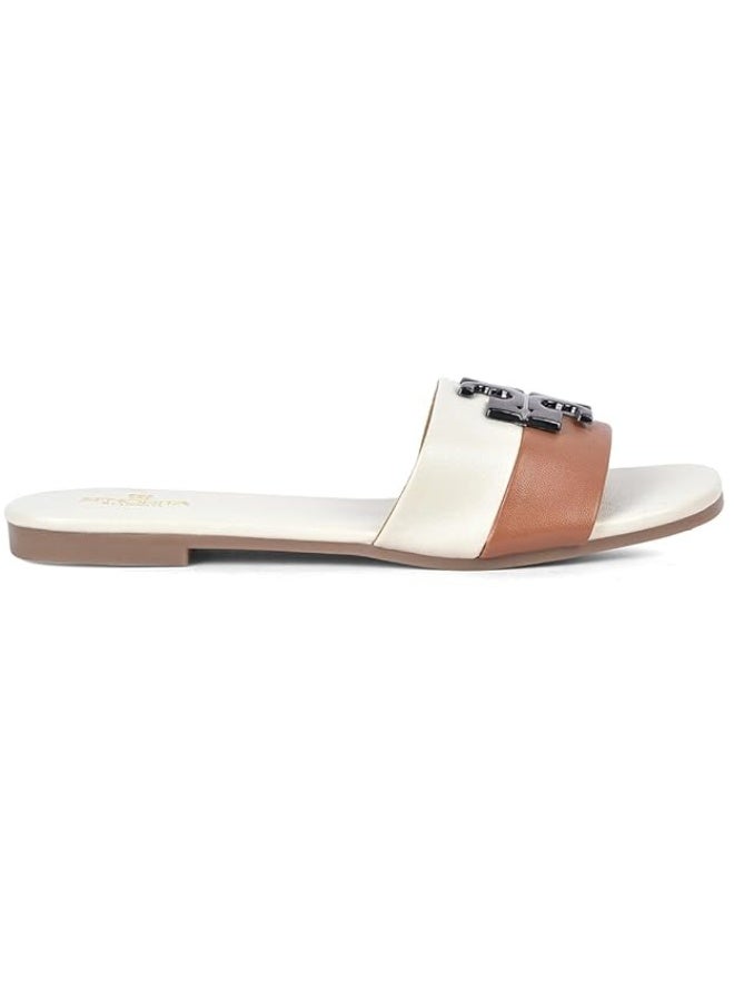 Liberty Senorita STY-172E Women's Flat Slippers  Cream – Stylish Fashion Sandals for Women – Cushioned Comfort Insole – Lightweight Slip On Casual Footwear – Daily Wear Office Party Summer Use - Image 2