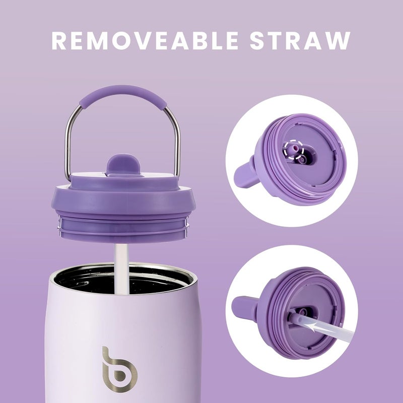 BOTTLE BOTTLE 32oz Stainless Steel Vacuum Insulated Water Bottle with Straw and Lid - Purple Gradient - Image 5