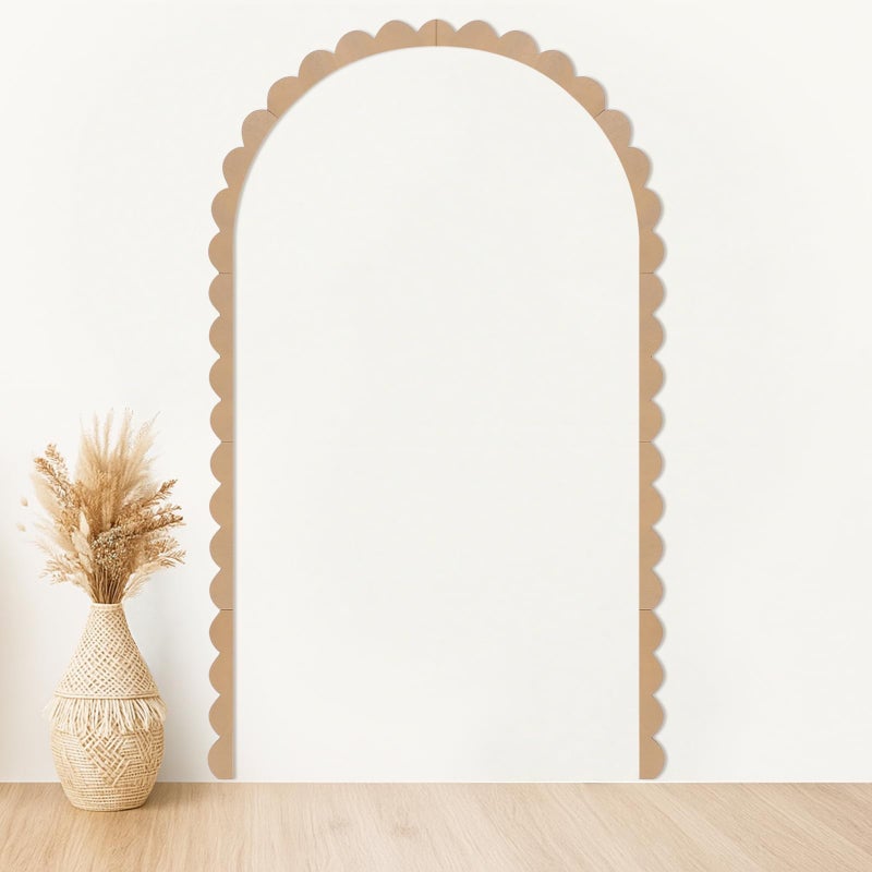 Novabright Unfinished Scalloped Decorative Wood Trim Pre-Cut Wood Molding Cute DIY Scalloped Edge Moulding Trim Decorative Wainscoting Panel for Home Wall Cabinet Shelf Window Door, 60 x 36 Inch - Image 1