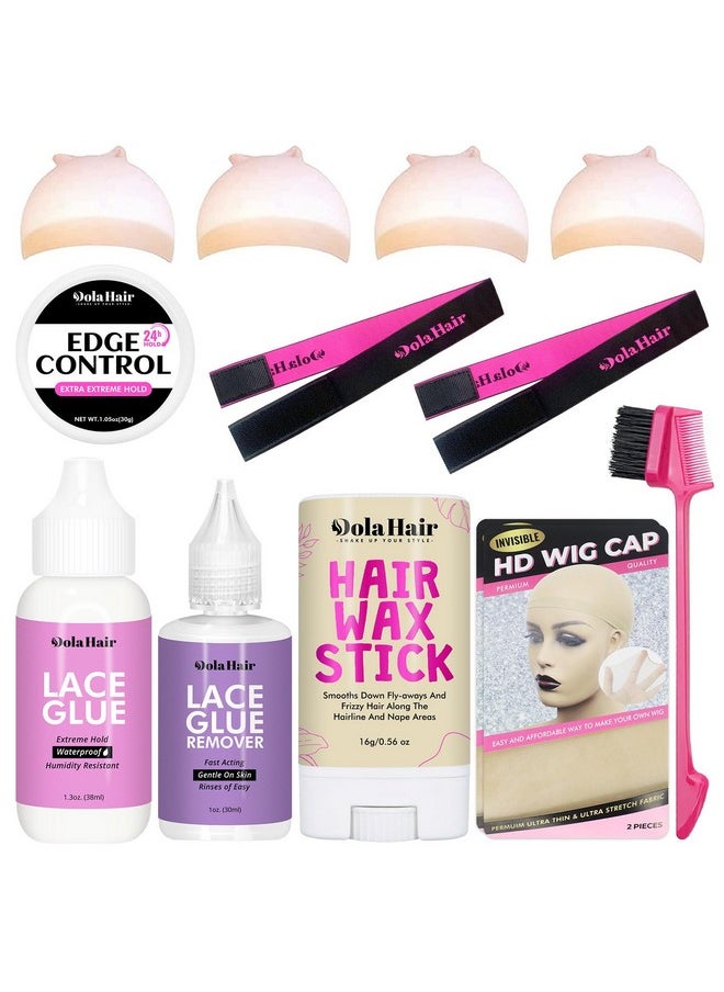 Dolahair Lace Glue Kit Lace Front Glue Kit For Wigs Waterproof Wig Glue Strong Hold Wig Glue Kit Wig Install Kit Wig Installation Kit Lace Front Kit Wig Installation Kit  - Image 1