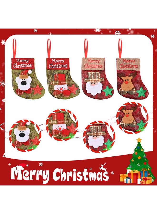 BAOTUJIA 4Pcs Christmas Stockings Decoration Christmas Hanging Socks Set Suitable for Christmas Tree Decoration Items Xmas Home Ornament Wall Decor - Image 3