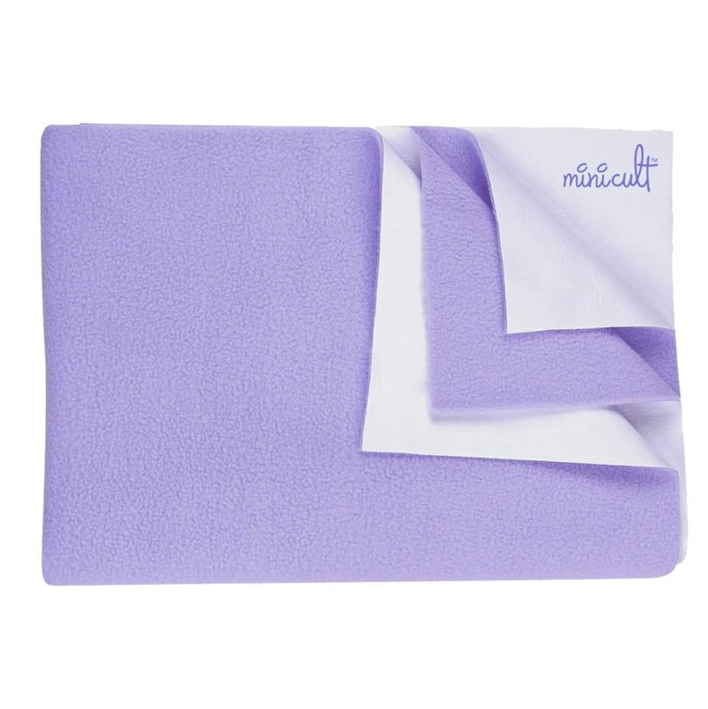 Minicult Waterpoof quick dry baby mattress protector made with soft and skin friendly fleece fabricPurplePack of 150x70 cms - Image 1