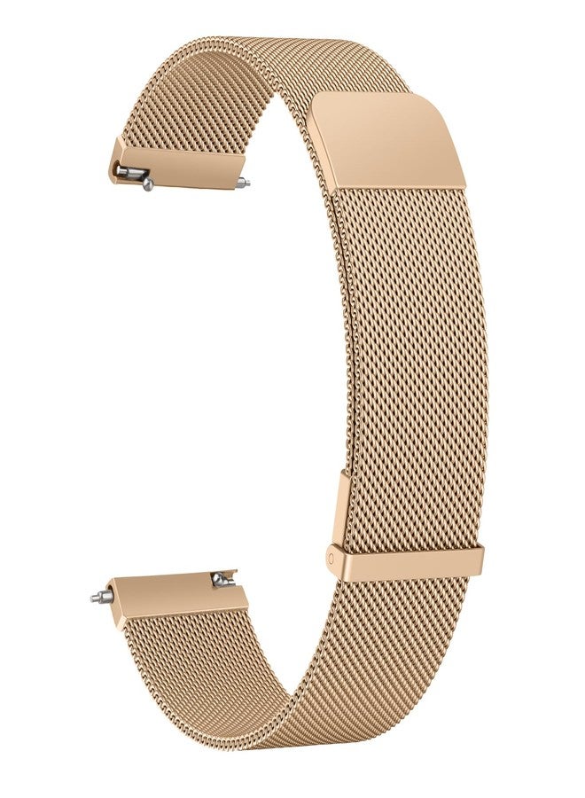 Mugust Veryfit Smart Watch Bands for IDW13, IDW16, IDW19 Smartwatch, Stainless Steel Metal Mesh Bracelet Strap for Fitpolo IDW13/Woneligo W13/FITVII HM57, ENOMIR/TOOBUR/MILOUZ/Gydom/Faweio/Veryfit IDW19 (Rose Gold) - Image 1