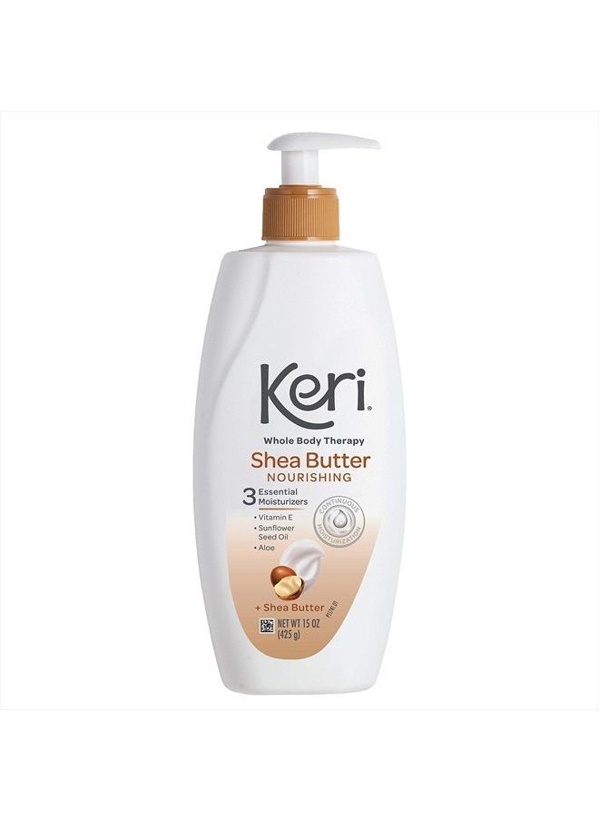 Keri Whole Body Therapy Original Shea Butter Lotion, Continuous Moisturization, 3 Essential Moisturizers (Vitamin E, Aloe and Sunflower Seed Oil) 15 oz.  - Image 1