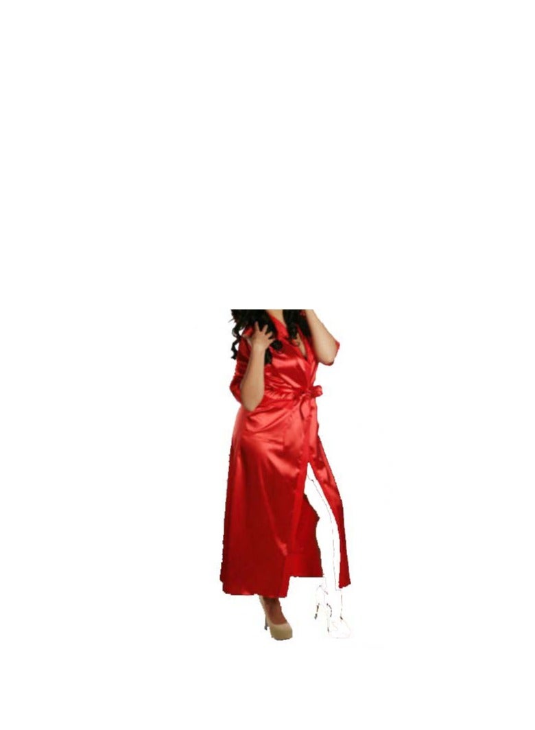 Women Long Silk Robes Lightweight Satin Sleepwear Dressing Gown. 