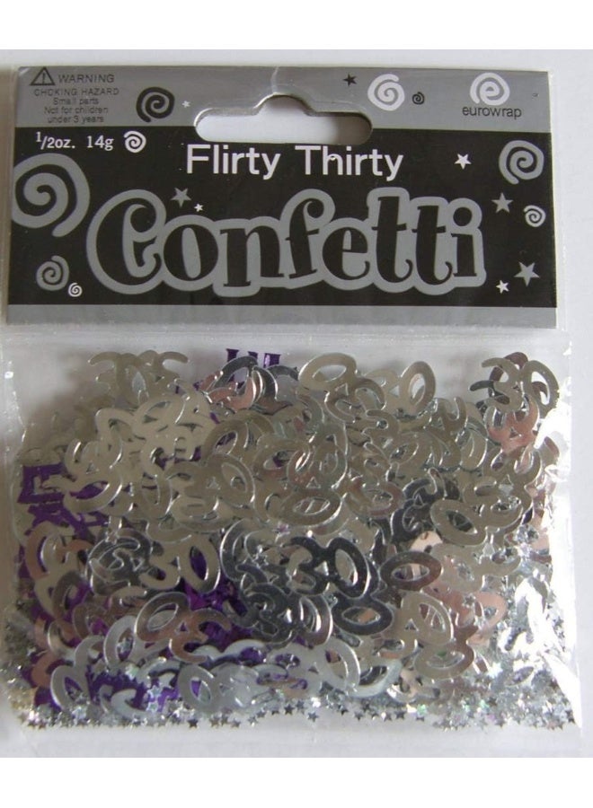 Eurowrap 3 x Bags of Silver and Purple 30's, Flirty and Stars Foil Confetti Table Sprinkles