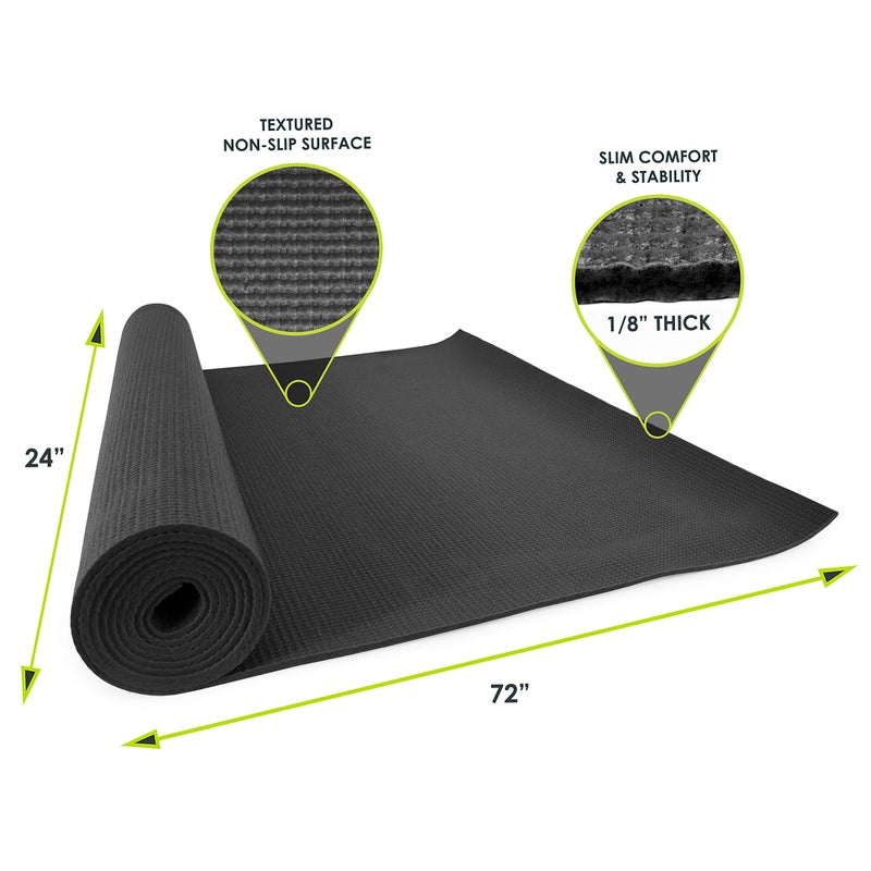 ProsourceFit Classic Yoga Mat 1/8â€ (3mm) Thick, Extra Long 72-Inch Lightweight Fitness Mat with Non-Slip Grip for Yoga, Pilates, Exercise - Image 4