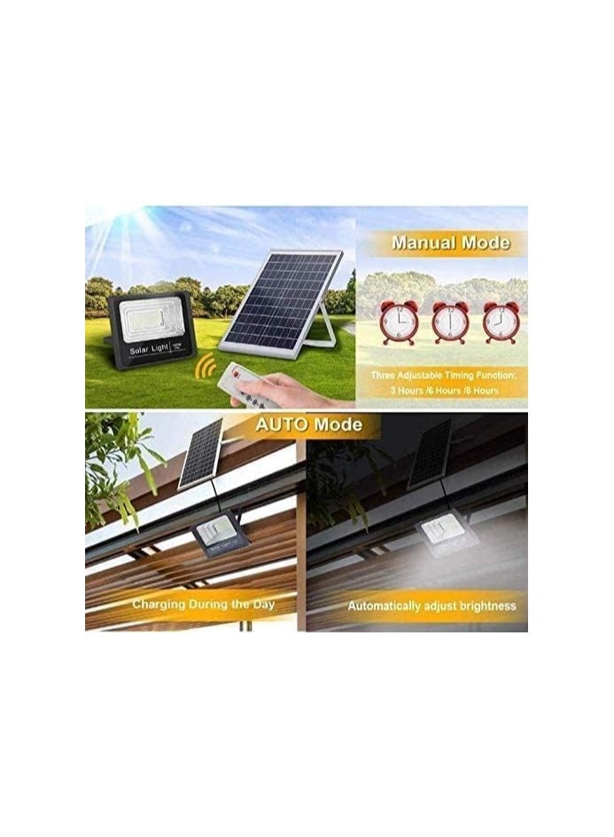 73Hours مصابيح خارجية تعمل بالطاقة الشمسية - كشاف LED بقوة 6000 واط، 6500 كلفن أبيض، من الغسق إلى الفجر مع جهاز تحكم عن بُعد | كشاف مقاوم للماء IP66 للفناء والحديقة والممر (أبيض) - Image 5